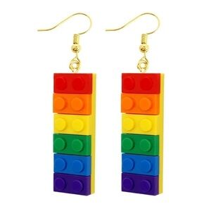 3 For $35 PRIDE Rainbow 🌈 Building Block Themed Drop/ Dangle Earrings